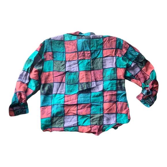 Vintage words Paris sports club silk button up 80s dead stock woman’s size small - Picture 2 of 5